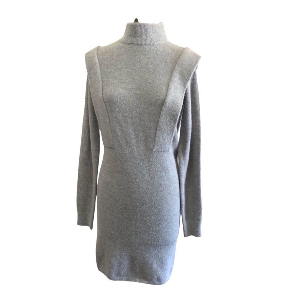 NWT JLUXLABEL Heather Gray Knit Sweater/Tunic Dress Size Small career dressy